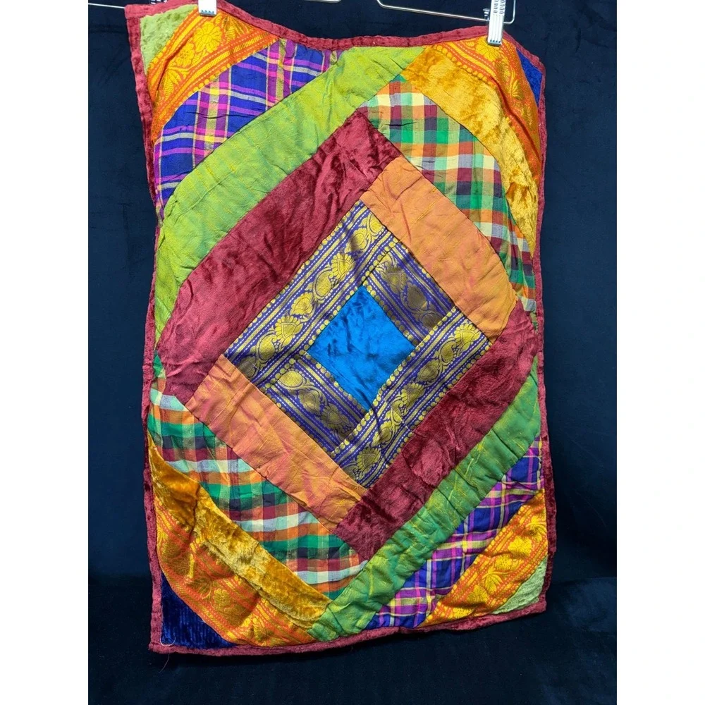 Patchwork Velvet Pillow Sham Cover Made In India Kantha Decor 21